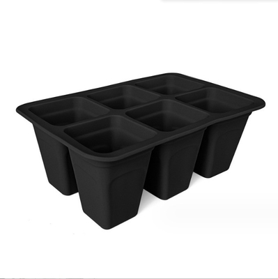6 cellule Tavolo per bambini in silicone di plastica Quadrati Vaso di fiori Piantatrici per la finitura del giardino